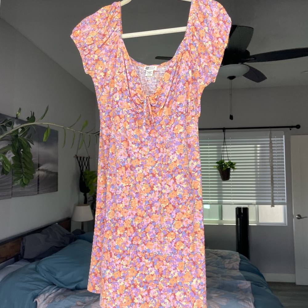 Billabong Orange and Purple Floral Mini Dress - Picture 6 of 14